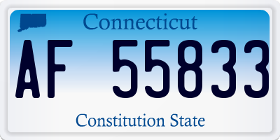 CT license plate AF55833