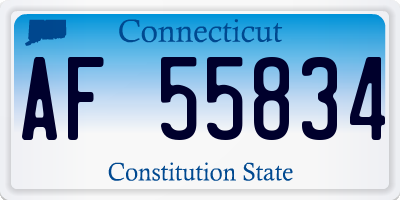 CT license plate AF55834
