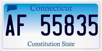 CT license plate AF55835