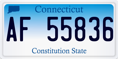 CT license plate AF55836