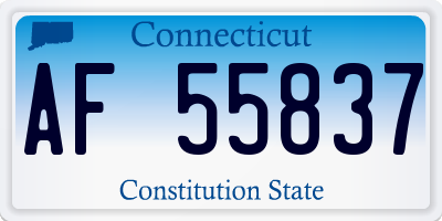 CT license plate AF55837