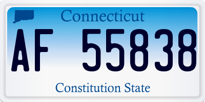 CT license plate AF55838