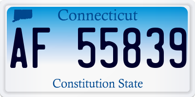 CT license plate AF55839