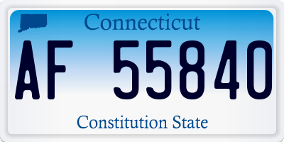 CT license plate AF55840