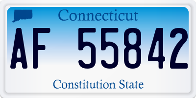 CT license plate AF55842