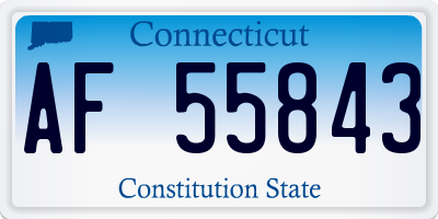 CT license plate AF55843