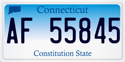 CT license plate AF55845
