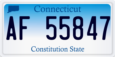 CT license plate AF55847