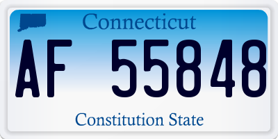 CT license plate AF55848
