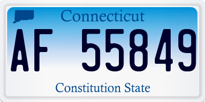 CT license plate AF55849