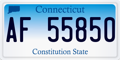 CT license plate AF55850