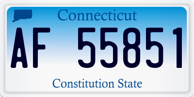 CT license plate AF55851