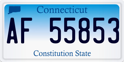 CT license plate AF55853