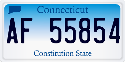 CT license plate AF55854