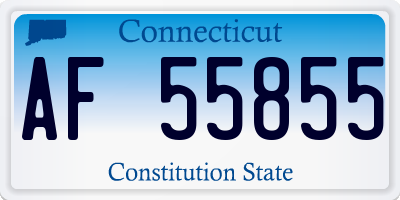 CT license plate AF55855