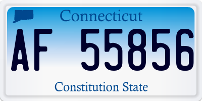 CT license plate AF55856
