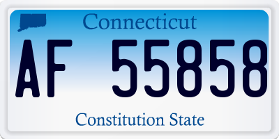 CT license plate AF55858