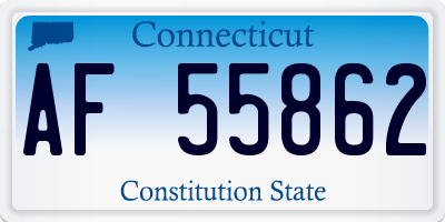 CT license plate AF55862