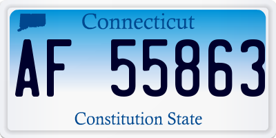 CT license plate AF55863