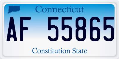 CT license plate AF55865