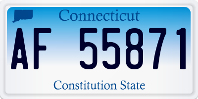 CT license plate AF55871