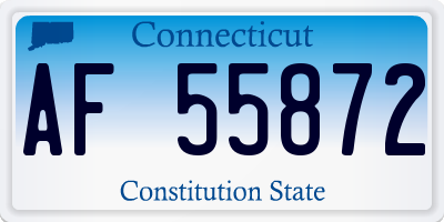 CT license plate AF55872