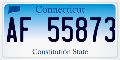 CT license plate AF55873