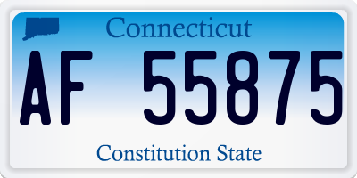 CT license plate AF55875