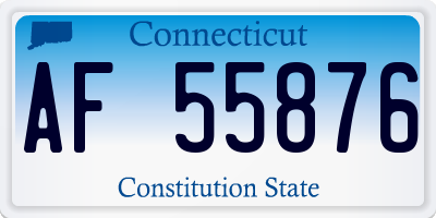 CT license plate AF55876