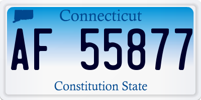 CT license plate AF55877