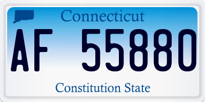CT license plate AF55880