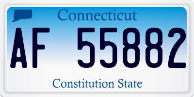 CT license plate AF55882