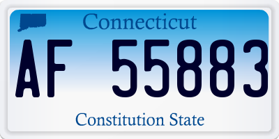 CT license plate AF55883