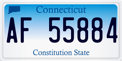 CT license plate AF55884