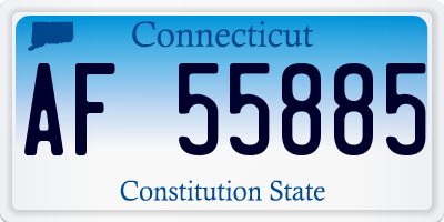 CT license plate AF55885