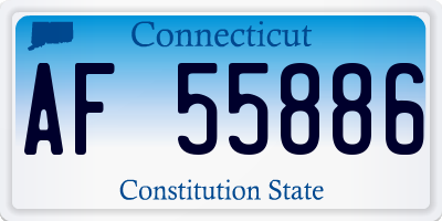CT license plate AF55886