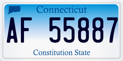 CT license plate AF55887