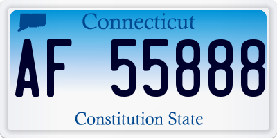 CT license plate AF55888