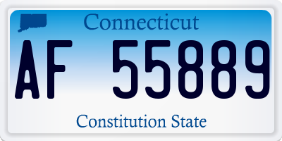 CT license plate AF55889