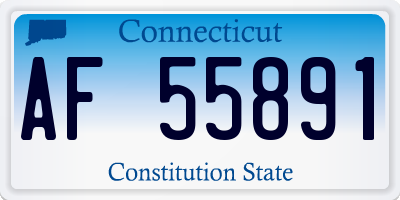 CT license plate AF55891