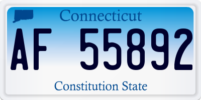 CT license plate AF55892