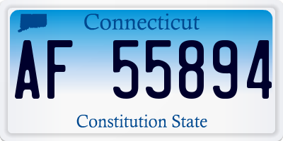 CT license plate AF55894