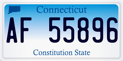 CT license plate AF55896