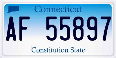 CT license plate AF55897