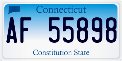 CT license plate AF55898