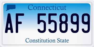 CT license plate AF55899