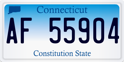 CT license plate AF55904