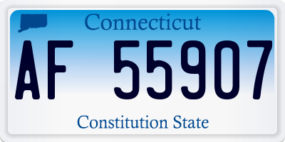 CT license plate AF55907