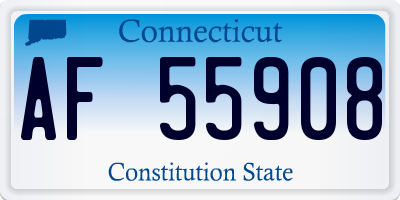 CT license plate AF55908