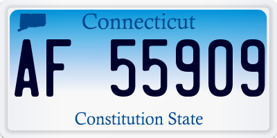 CT license plate AF55909